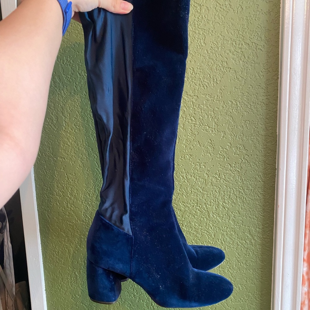 Nine West Velvet Knee High Boots